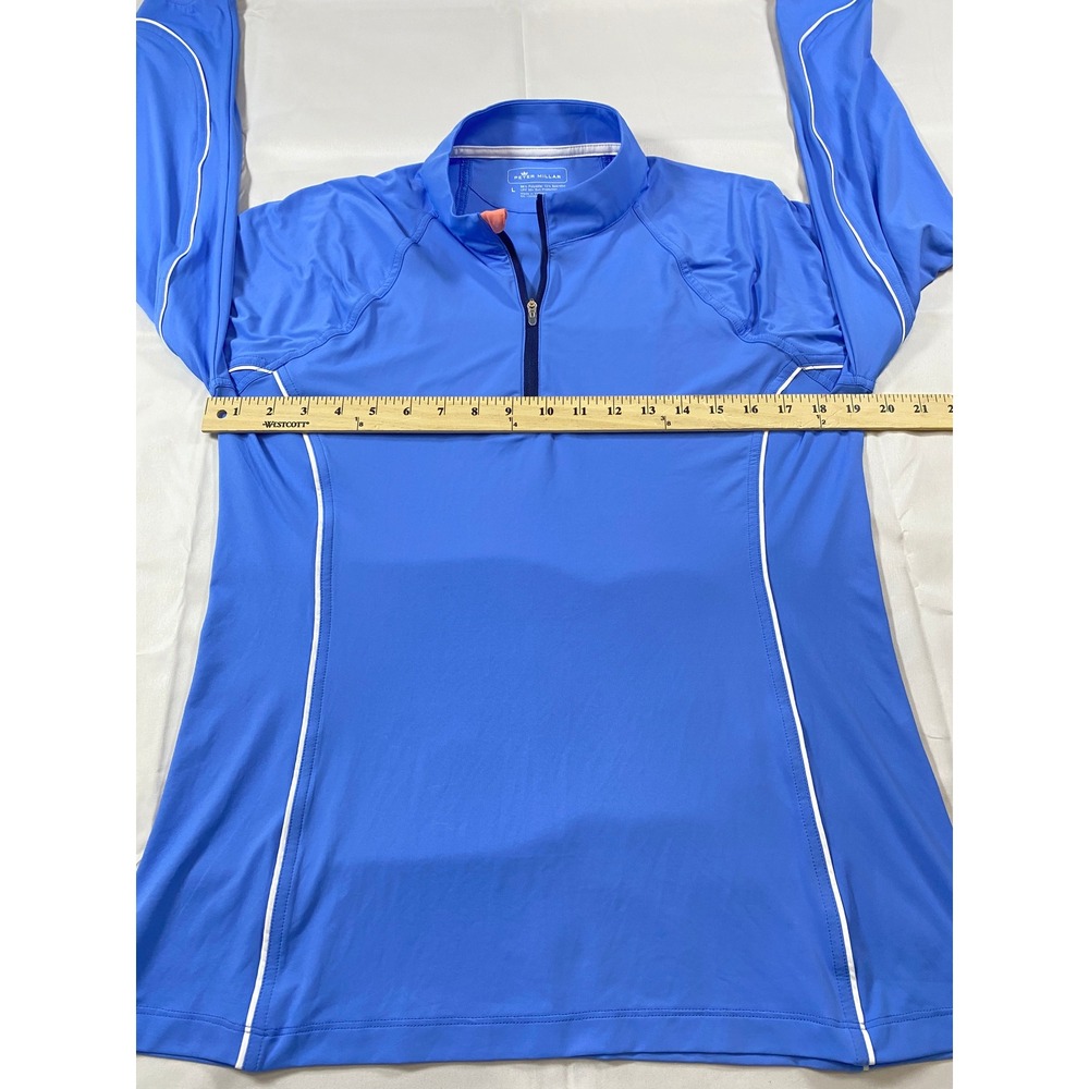 Peter Millar Blue Quarter Zip Pullover UPF 50+ Sun Protection Women's Large L - Picture 8 of 12